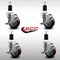Service Caster 3.5'' SS Maroon Poly Swivel 1-1/2'' Expanding Stem Caster Set with Brake, 4PK SCC-SSEX20S3514-PPUB-MRN-TLB-112-4 - alternate 4